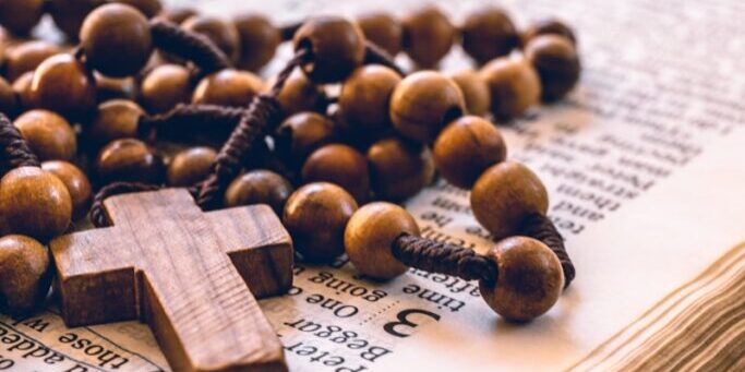 Photo by James Coleman brown wooden beaded rosary