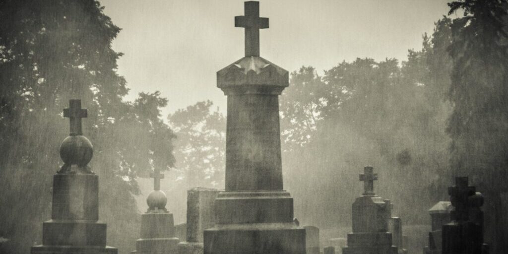gray concrete cross on gray concrete blocks